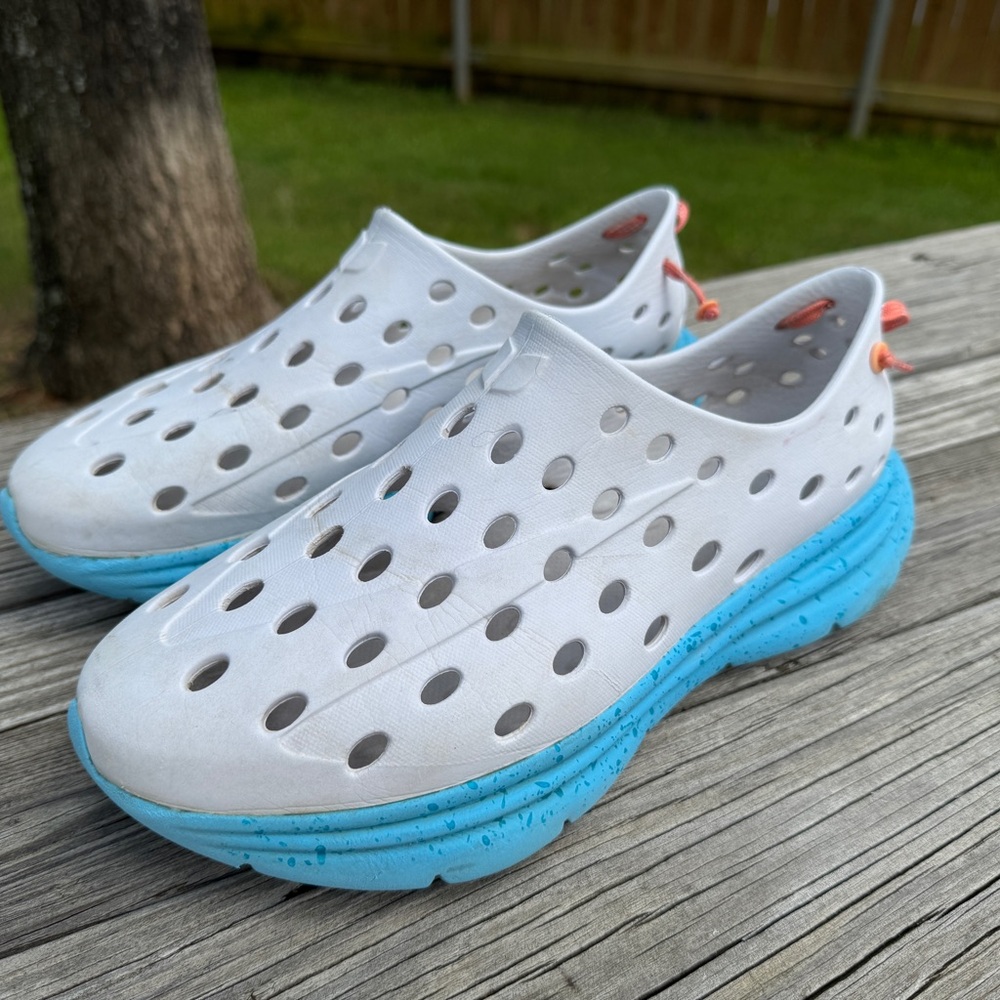 Kane White and Blue Slip-On Recovery Shoes